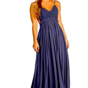 Open back. Beautiful crochet top dress